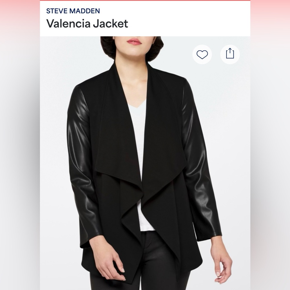 Steve Madden Women's Black Drape Front Valencia Jacket